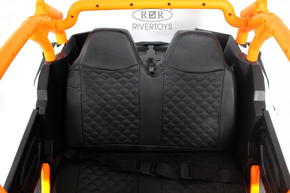 Детский электромобиль RiverToys X707XX WHITE-ORANGE/бело-оранжевый