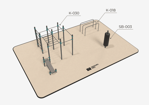 Воркаут площадка №3 (12 х 8 м)