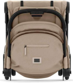 Коляска Cybex Coya Matt Black Frame Cloud G i-Size Fog Grey 2 в 1 Cozy Beige с дождевиком и бампером