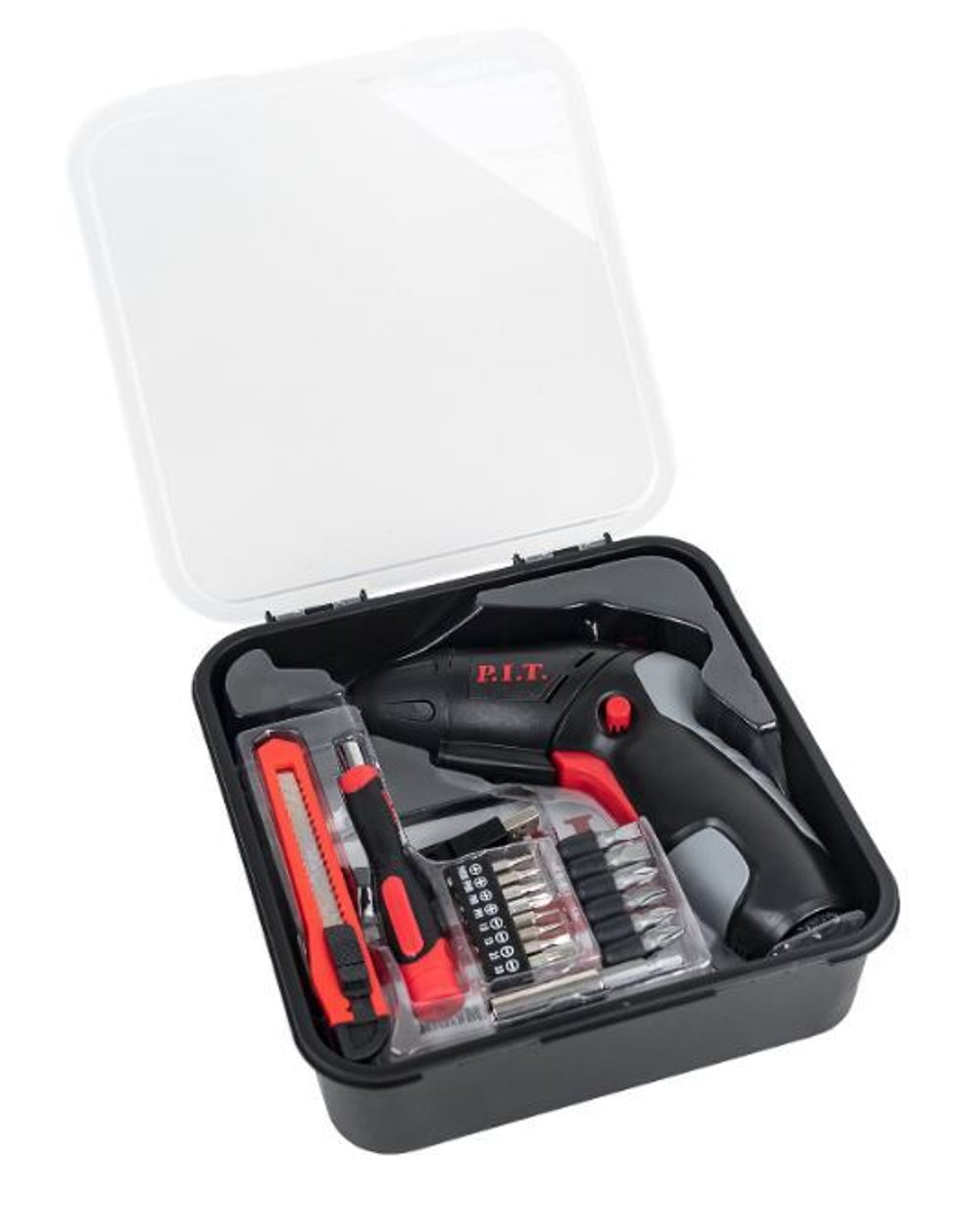 Отвертка аккумуляторная PD03P3.6-006 (3.5Нм, 1.3Ач, биты 15шт, пов. рук,USB зарядка, встр. фонарик)