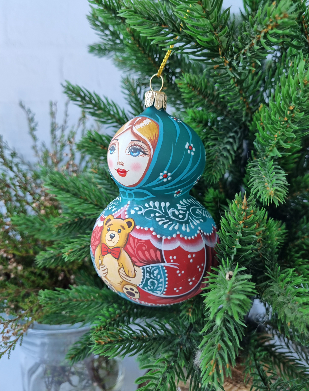 Матрешка стеклянная Алёнушка