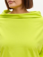 Лонгслив оверсайз с вырезом лодочка лайм