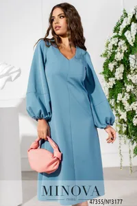 Платье 3177-голубой Minova
