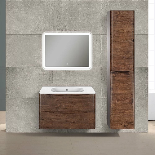 Тумба с раковиной Vincea PAOLA VMC-2P800RW + VCB-2VP800W 80 темное дерево