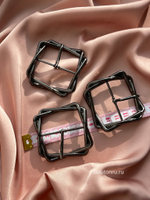 Пряжка металлическая графит с переплетением