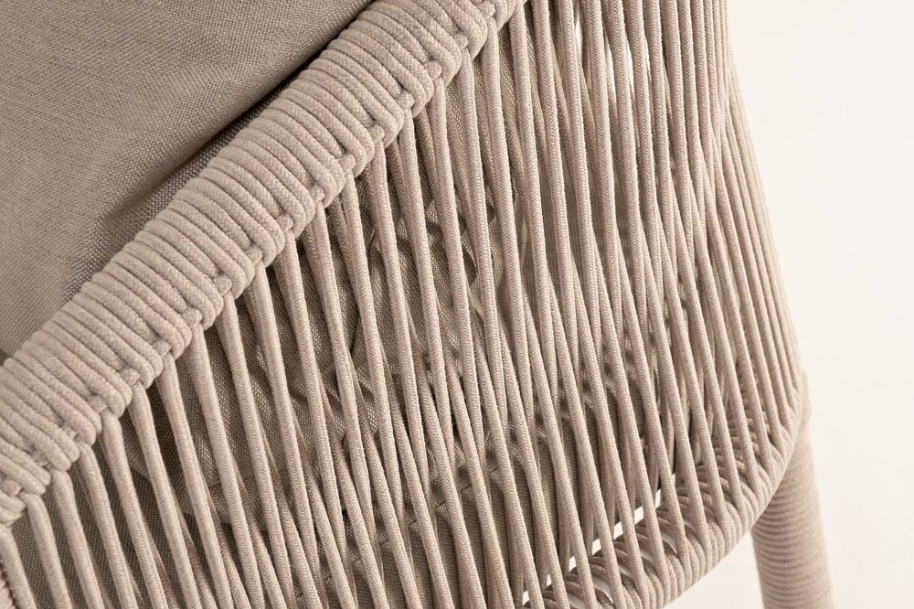 "Верона" лаунж-зона 5-местная плетеная из роупа (веревки), каркас алюминиевый белый, роуп бежевый