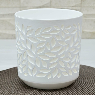 Кашпо Leaves 2,5л, белый/белый