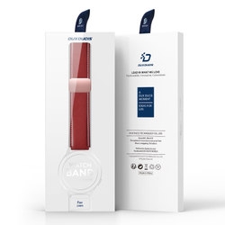 Ремешок из натуральной кожи красного цвета от Dux Ducis для смарт часов Samsung Galaxy Watch 3, 4, 5, 6 и 7 (размер крепления 20мм), серия YA Series