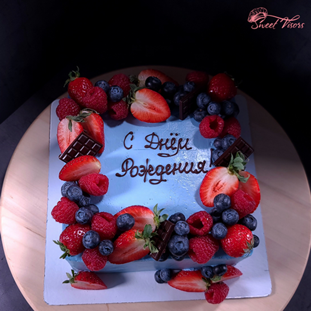 Квадратный торт с ягодами. Кондитерская Сладкие Козырьки | Sweet Visors Светланы Дегтеревой