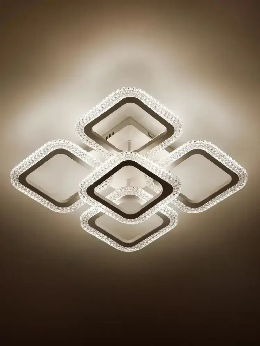 Люстра потолочная светодиодная с пультом ДУ Rivoli Nikki 6112-105 белая 80 Вт LED 2800К - 6200К, светильник на кухню, в детскую, в спальню