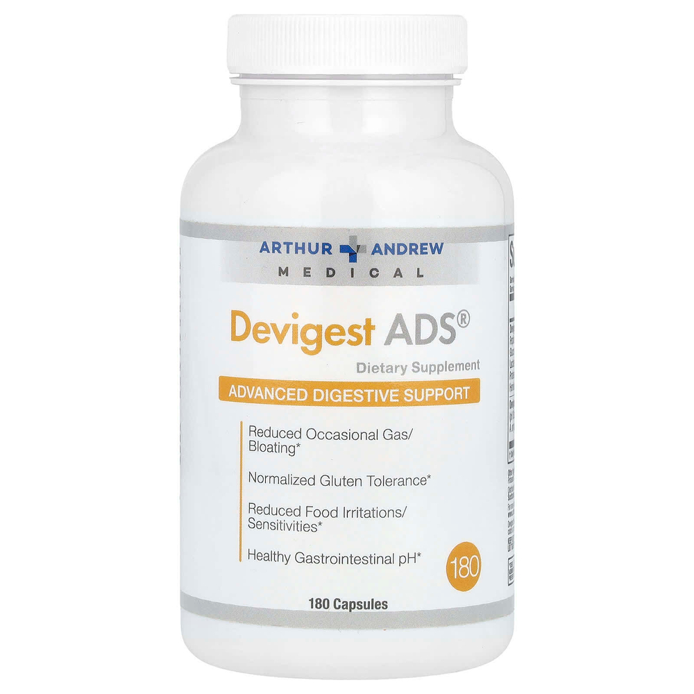 Arthur Andrew Medical, Devigest ADS®, улучшенная поддержка пищеварения, 180 капсул