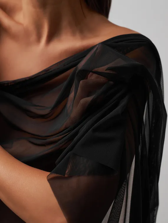 Сетка эластичная Lauma оптом с эффектом голого тела, черный 170