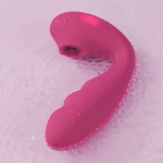 Фиолетовый вибратор 13,9см с вакуумной стимуляцией и нагревом BeYourLover Tara Purple TW05C