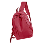 COOWOZ Nylon Backpack Regular Unisex Ecru/Red/Pink Purple/Black/Peacock Blue