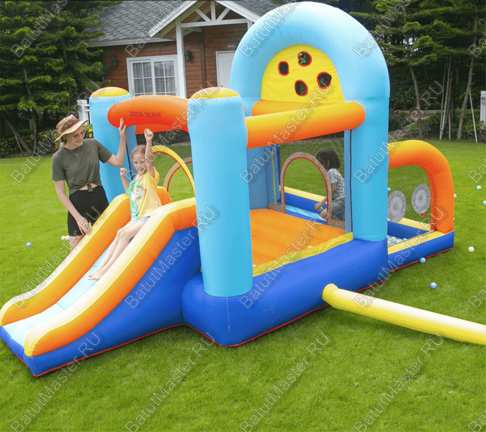 Батут для детей для дома "Веселая игра" 4*4*2,5 м