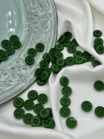 Пуговицы на прокол темно-зеленые матовые
