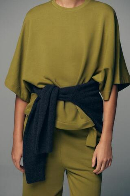 ZARA БРЮКИ В СТИЛЕ РУСТИК С РЕМНЕМ, ОЛИВКОВЫЙ