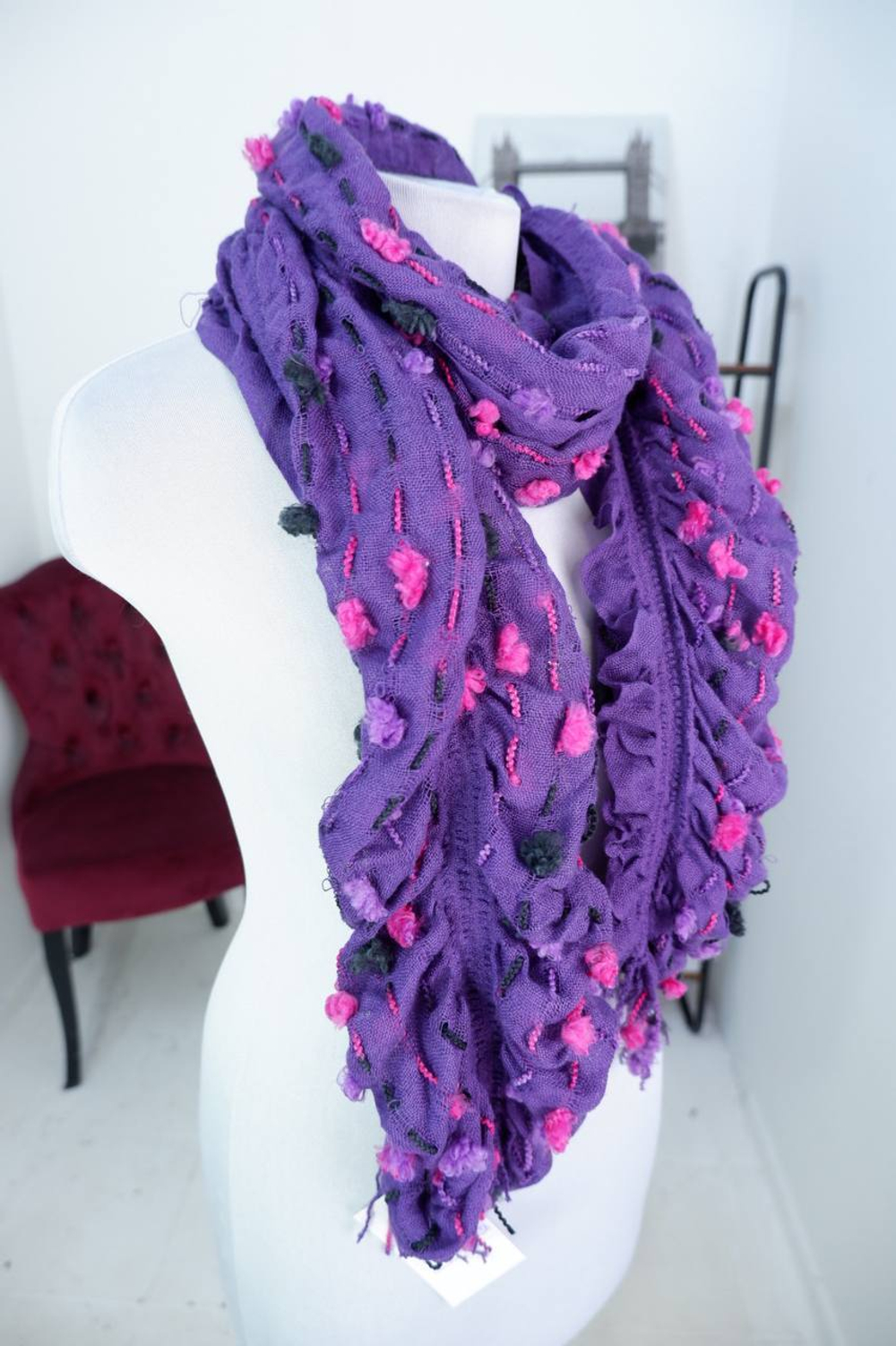 Палантин с цветочками