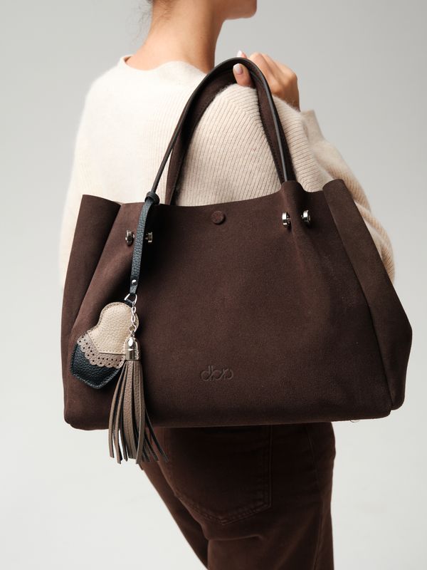 Замшевая сумка с матрешкой Vasilisa DBR 31210 коричневый шоколад