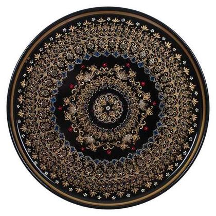 Жостовский поднос орнаментальный декоративный, размер 37 см (A14), металлический