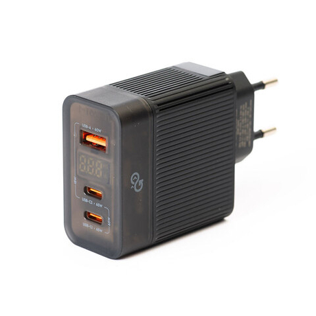 Сетевое зарядное устройство GoGadget CityPump 65W 2хUSB-C 1xUSB-A LCD GaN