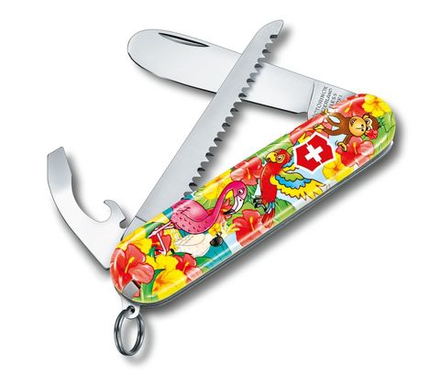Нож My First Victorinox Parrot Edition, 84 мм, 9 функций, красный