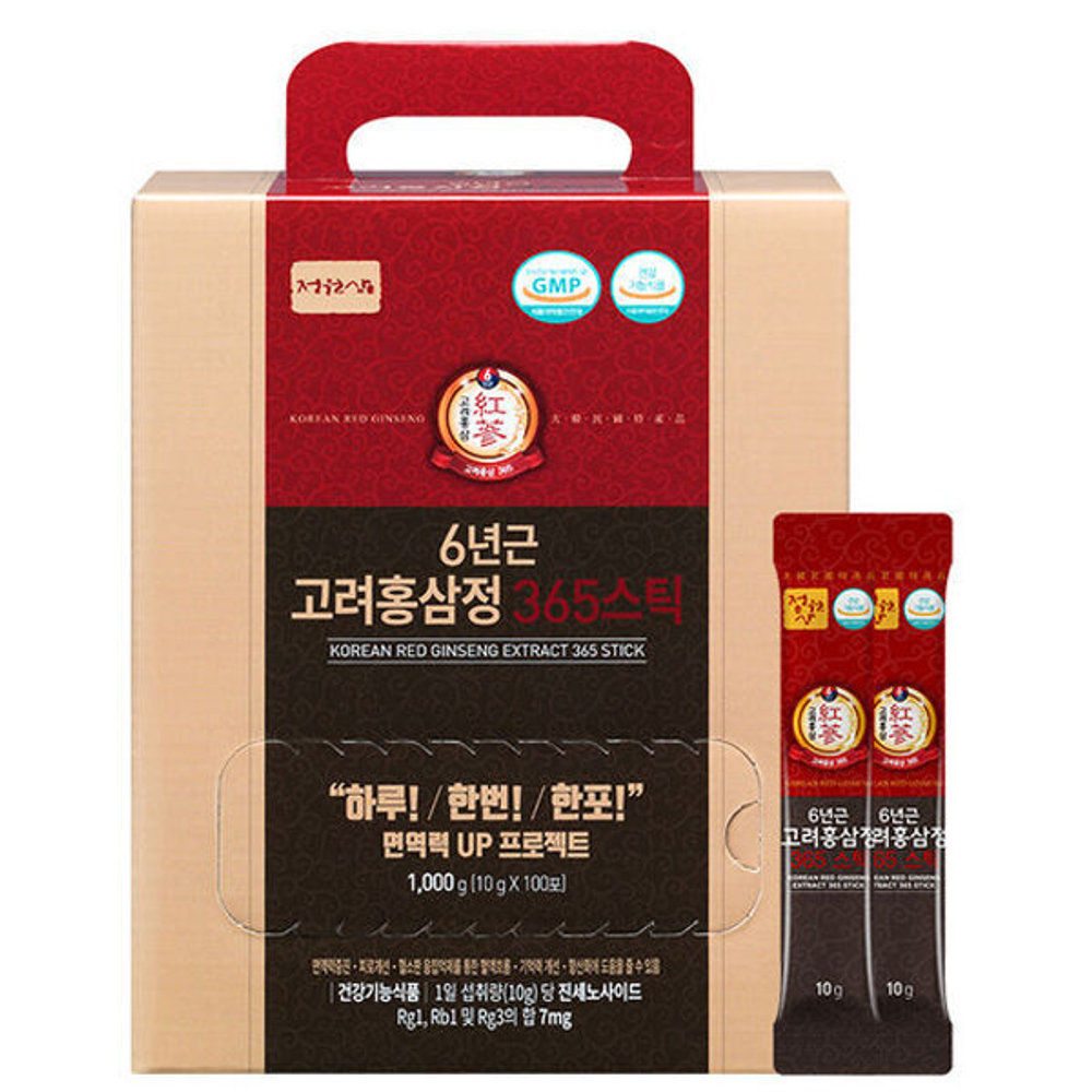 (Набор) Экстракт красного женьшеня и восточных трав Jungwonsam 6 Years Old Korean Red Ginseng Extract 365 Stick, 10гр *100шт