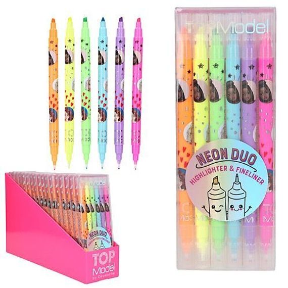 Flomaster \ фломастер  TOPModel Double Highlighter &amp; Fineliner
