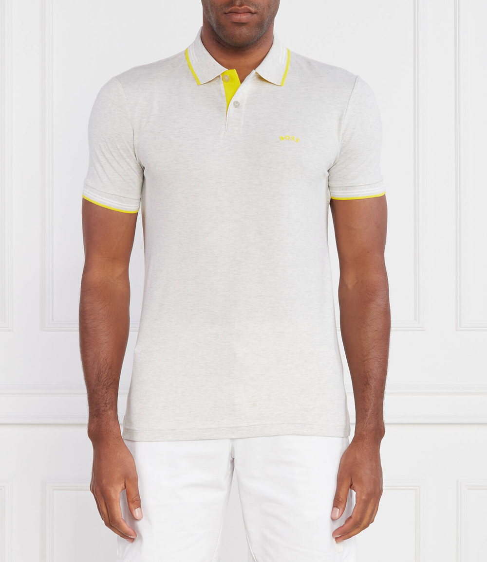 Поло Paul Curved BOSS GREEN - серый(50469245)