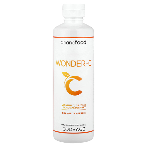Codeage, Nanofood, Wonder-C, добавка с витамином C, со вкусом апельсина и мандарина, 450 мл (15,22 жидк. унции)