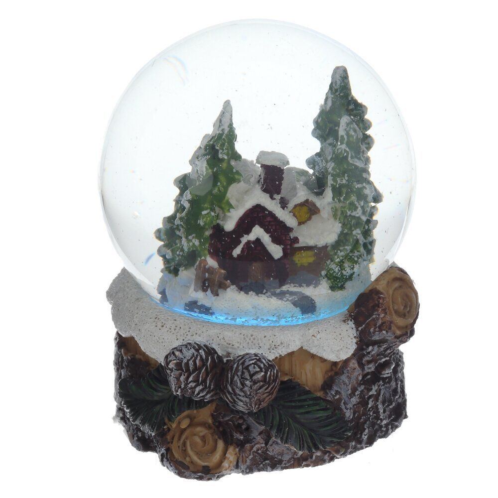 GAEM Фигурка декор в стекл шаре "Домик" (подсвет, LR44x2 н/п), D 6 см, L7 W7,5 H8 см, 2в.