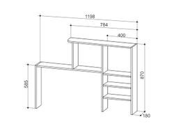 Стол компьютерный «Галерея» 1200, фасад: париж (ясень шимо тёмный/крем), ЛДСП 16 мм, Мебельсон