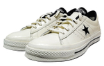 Converse one star leather Wear-resistant lightweight canvas shoes with same black and white stitching