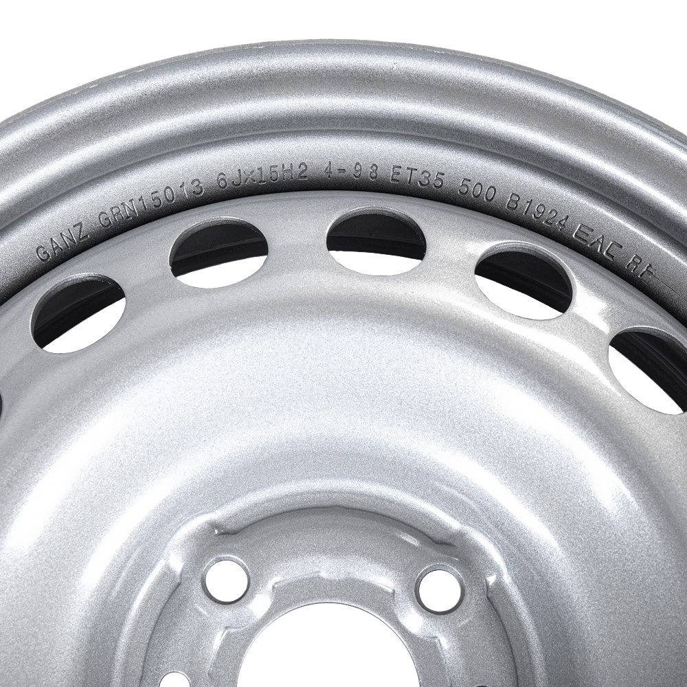 Диск штампованный R15 6J 4x98/58.6 ET35 ВАЗ 2110-12, Fiat GANZ Silver GRN15013