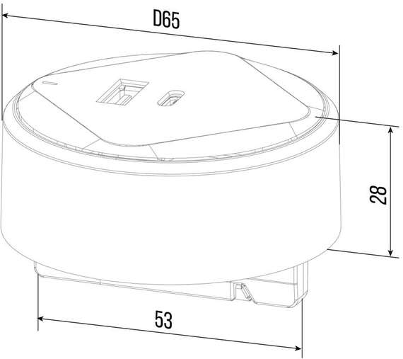 Адаптер трековой розетки USB/Type-C T21R-B.N Черный d65
