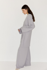 Кардиган из трикотажа в рубчик