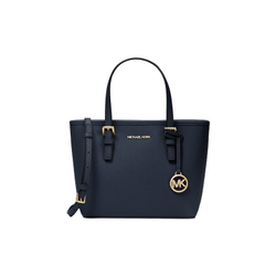 Michael Kors Jet Set Saffiano Leather Top-Zip Tote Bag Navy