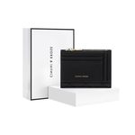 XINWAYI·KELUOSI Cow Leather Wallet Coin Purse Document Bag Wallet Card Holder Regular Women"s Black/Ecru