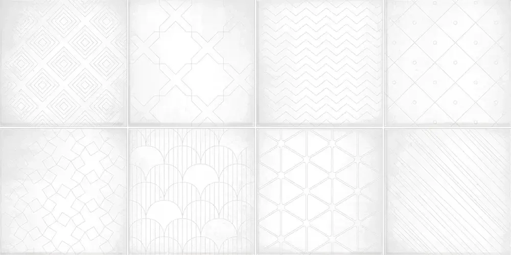 Настенная плитка ALMA Ceramica TWU09RCD010 Richard 50x24.9 белая глянцевая рельефная под мозаику