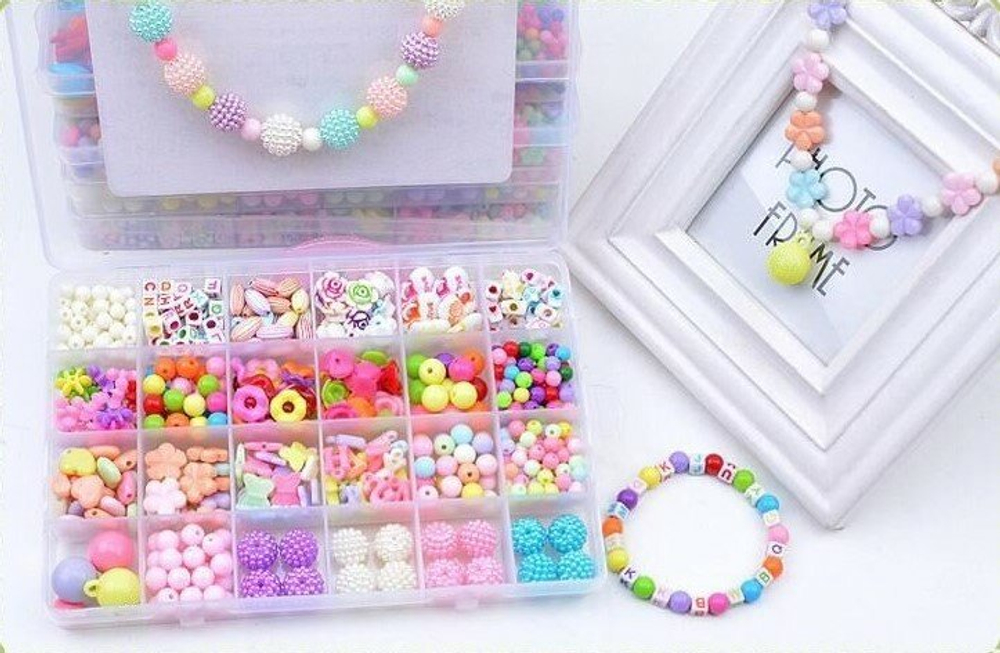 Бусинки бисер набор для создания украшений для творчества детский браслет ожерелье ободок, Волшебные ягоды