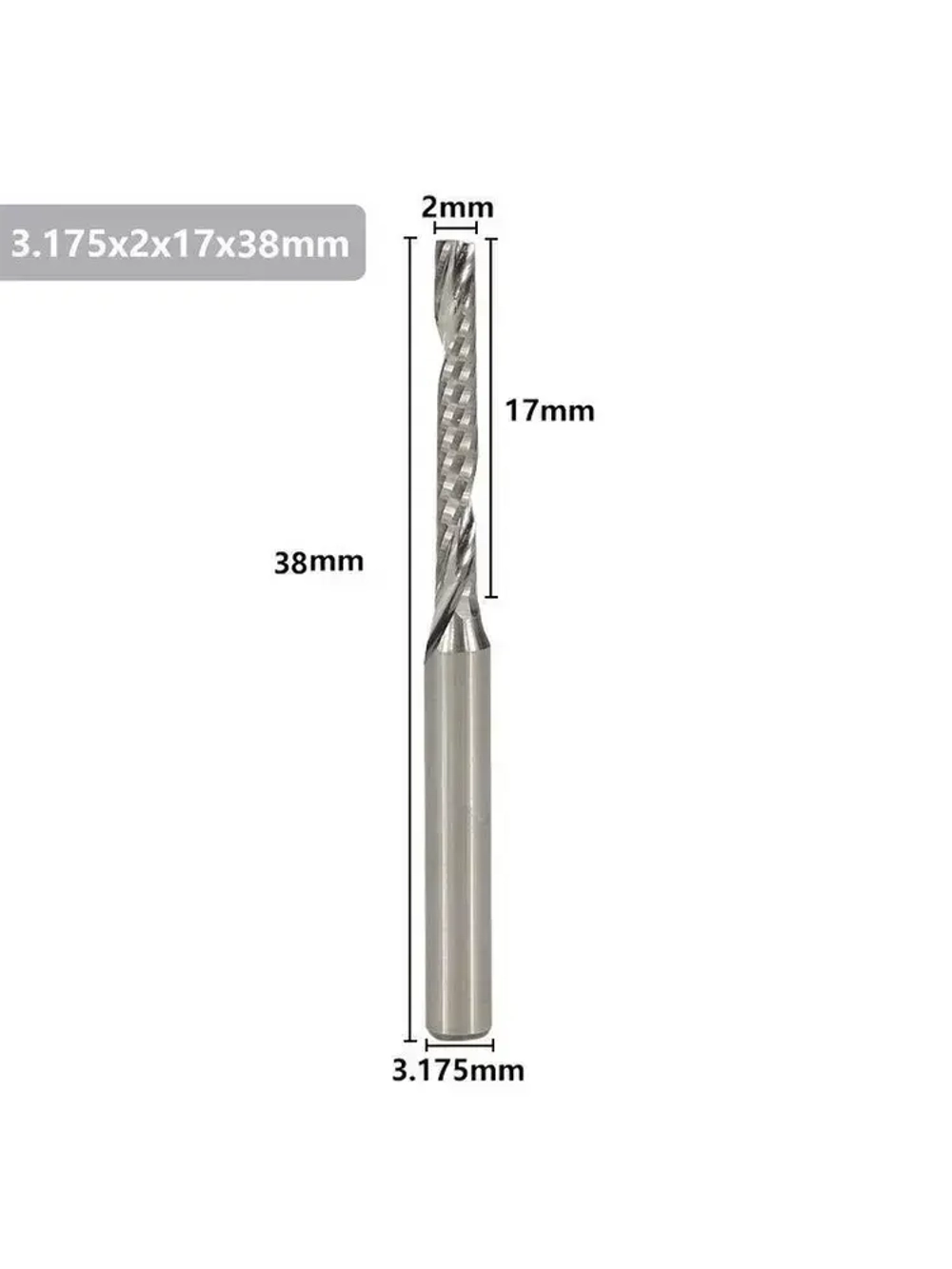 Фреза концевая однозаходная XCAN 3,175х2х17х38 мм