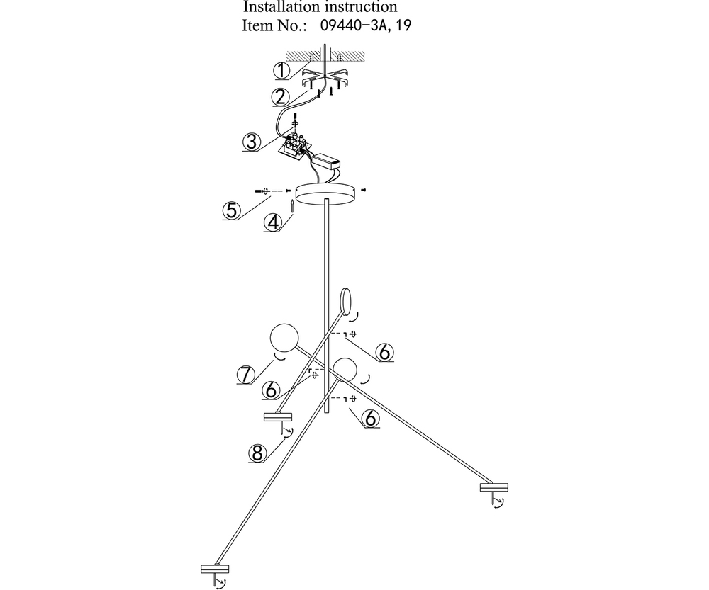 Подвесной светодиодный светильник Kink Light Некси 09440-3A,19(4000K)