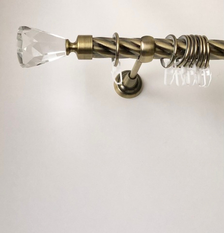 Карниз кованый витой Кристалл d25 мм однорядный, цвет антик