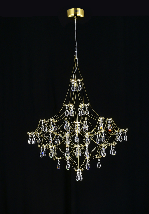 Подвесная люстра светодиодная с пультом и хрустальными подвесками Asfour MyFar Allegria MR2643-66P-50AD