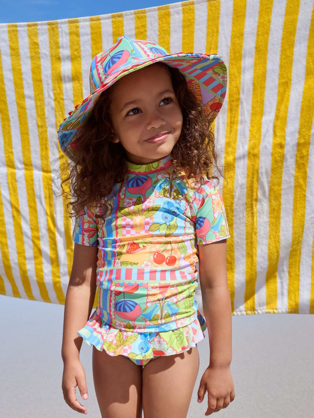 Купальник раздельный для девочки Next AB7-038, Голубой, Зеленый