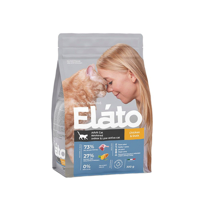 Сухой корм для взрослых кастрированных котов и стерилизованных или малоактивных кошек Курица и утка Elato Holistic