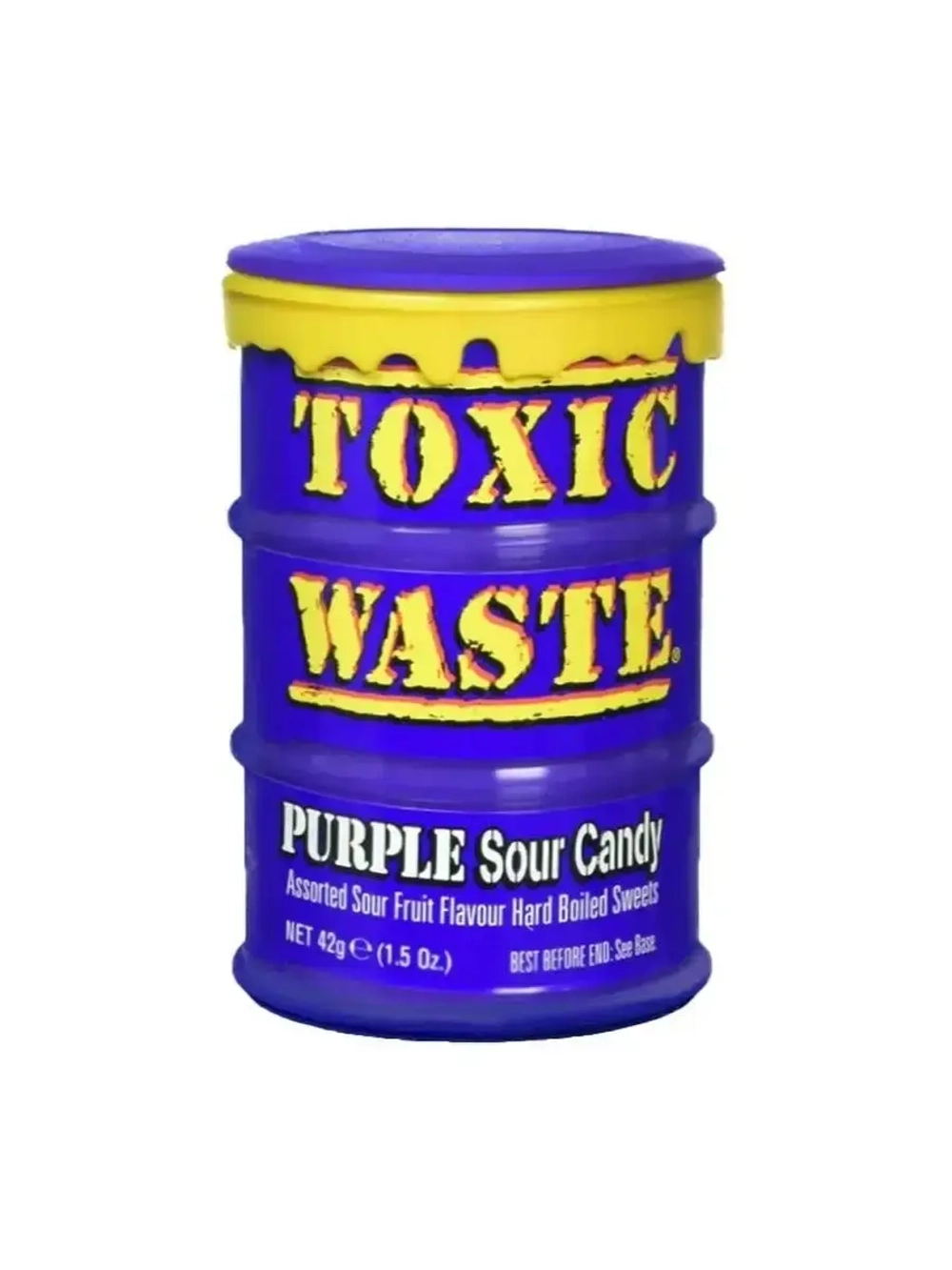 Кислые леденцы Toxic Waste Sour Candy фиолетовая бочка