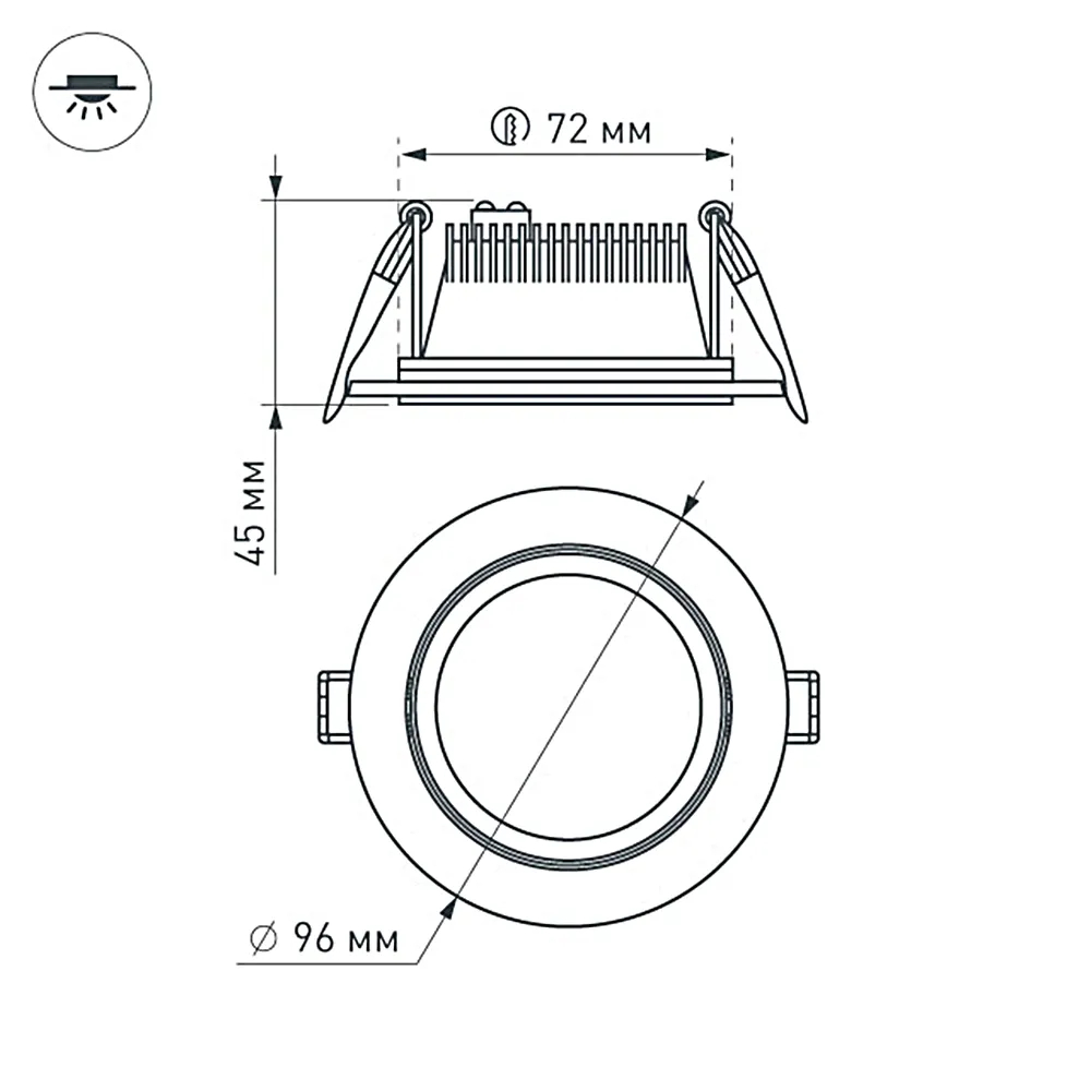 Светодиодная панель LT-R96WH 6W Day White 120deg (Arlight, IP40 Металл, 3 года) 014928
