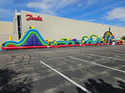 Коммерческая надувная полоса препятствий «Лазурная волна», 18×3×3 м