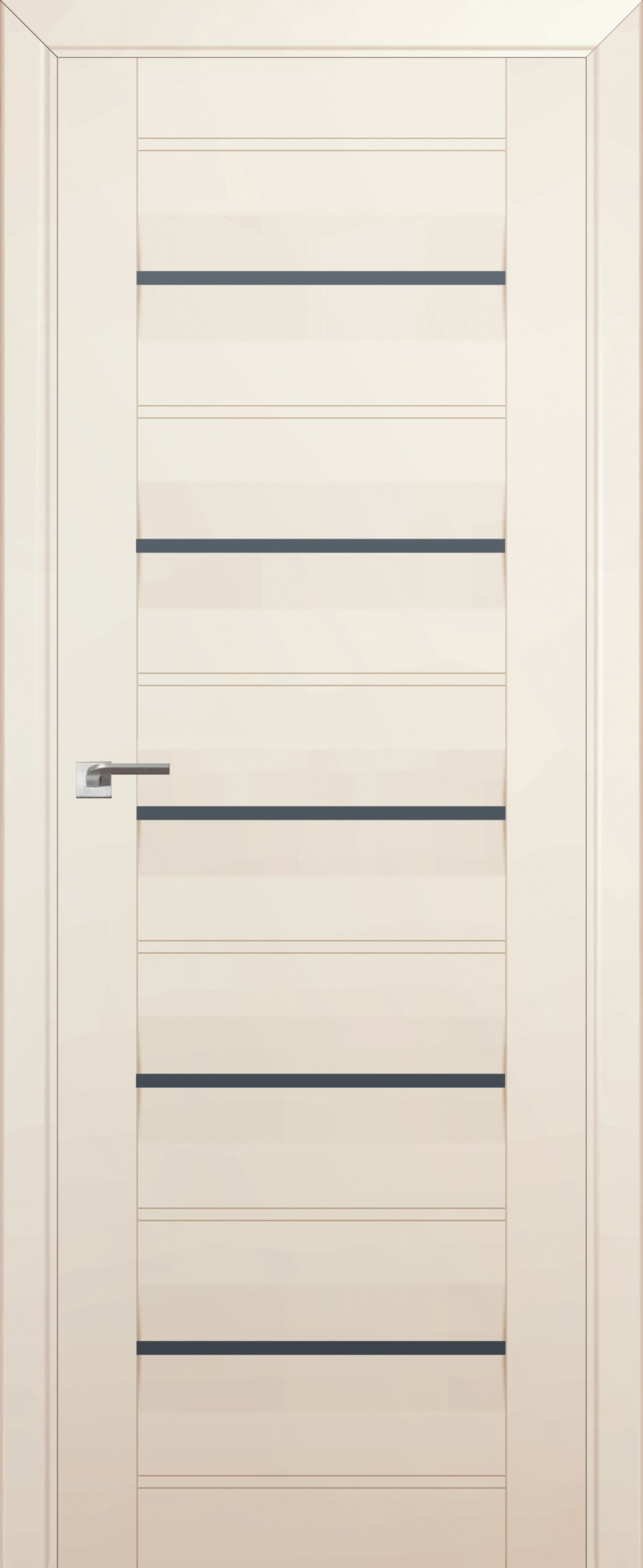 [ТОВАРА НЕТ В НАЛИЧИИ] Дверь межкомнатная Профиль Дорс № 48 U, цвет магнолия сатинат, экошпон, стекло графит